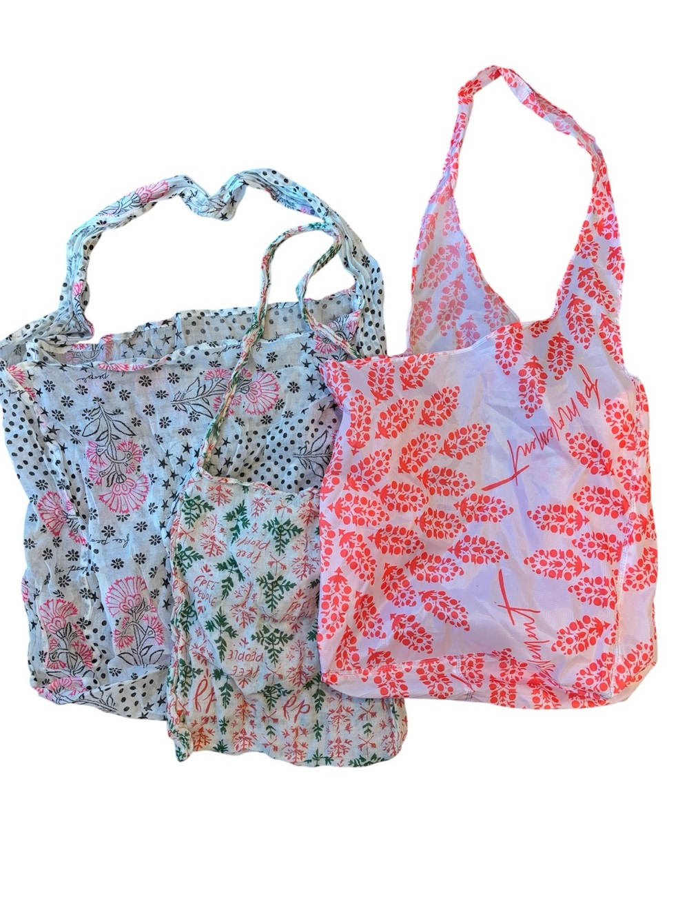 Free People Reusable Bags Boho Totes Set of Three